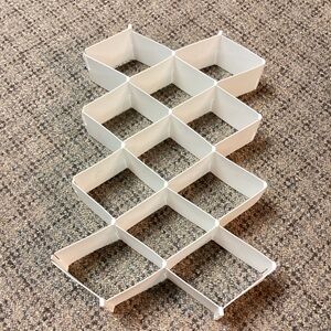 White Adjustable Drawer Organizer Divider for socks, hosiery, ties & more